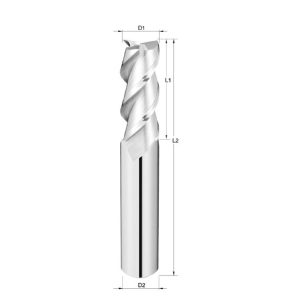1/2″ 3 Flute Carbide End Mill