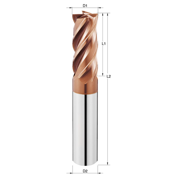 CARBIDE END MILL VARIABLE HELIX 4F 1/2″, i8 COATING