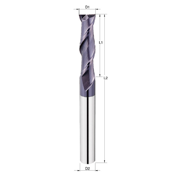 CARBIDE END MILL TiALN 2FTL 65 1 1 2 Flute Long Length