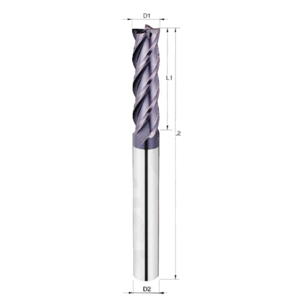 CARBIDE END MILL TiALN 4FTL 64 1 1 4 Flute Long Length