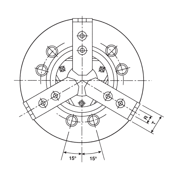 10" 3-Jaw Hydraulic Power Chuck N-210A8 - Image 2