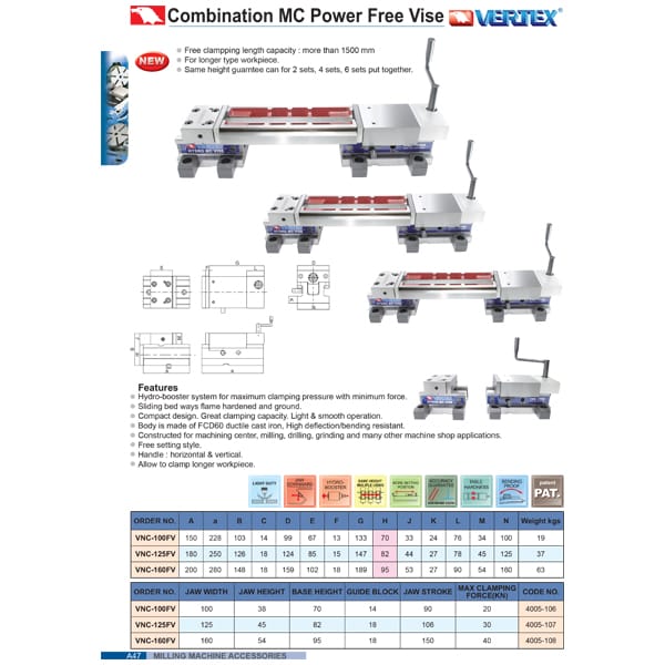 COMBINATION MC POWER FREE VISE VNC-160FV - Image 2