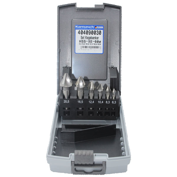 set of 6 HSS XE countersink 60degree 1 60°