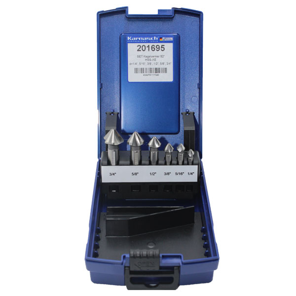 set of 6 HSS XE countersink 82degree 1 1 82°