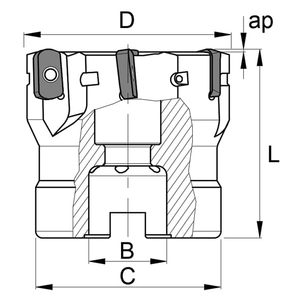 3" High Feed Indexable Face Mill Cutter - Image 2