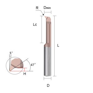 MQR3.0 R0.15 L9 Carbide Profiling-Boring Bar