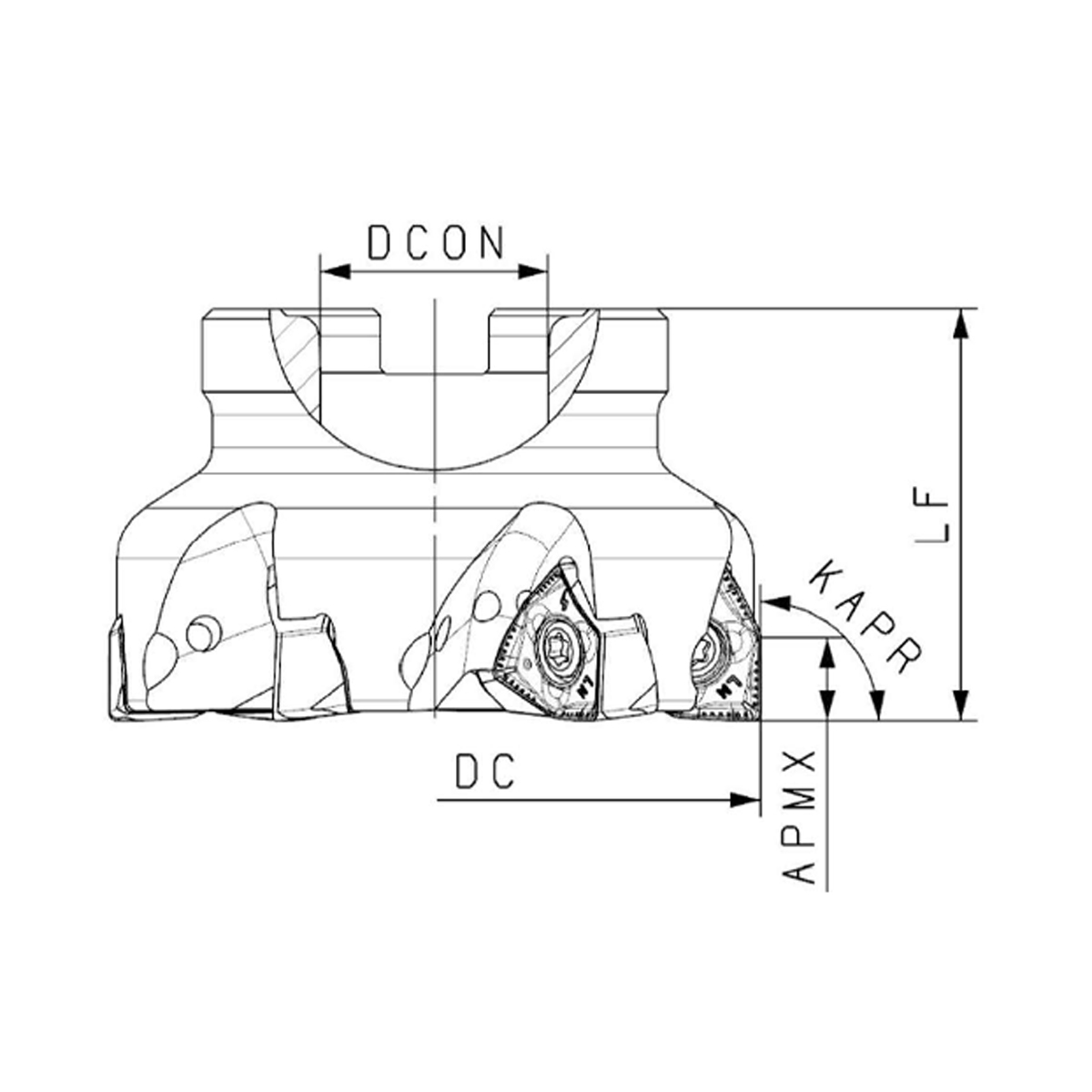 3″ × 90 Degree Face & Shoulder Mill for WNMX0806 Inserts – 7 Pocket - Image 2