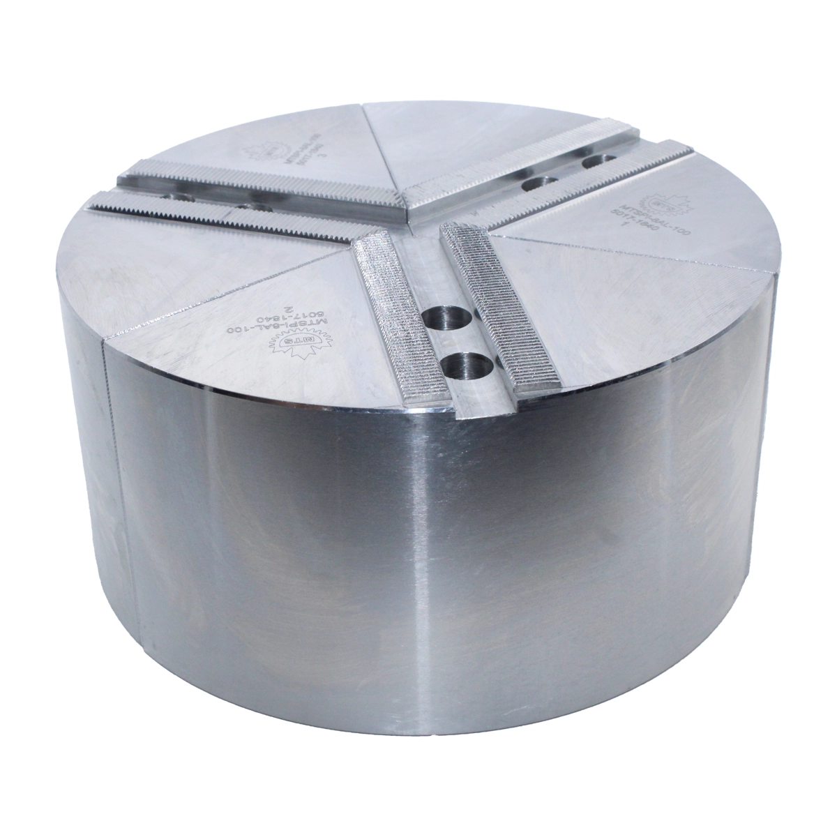 6″ x 4″ Aluminum Pie Jaws – 1.5 mm × 60° Serration, Full Grip